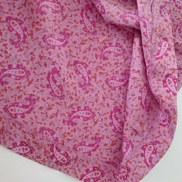 J. Crew 100% silk skirt size 8 pink paisley print - Picture 9 of 13